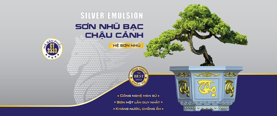 sơn nhũ bạc chậu cảnh bluezone