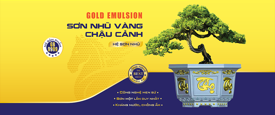 sơn nhũ vàng chậu cảnh bluezone